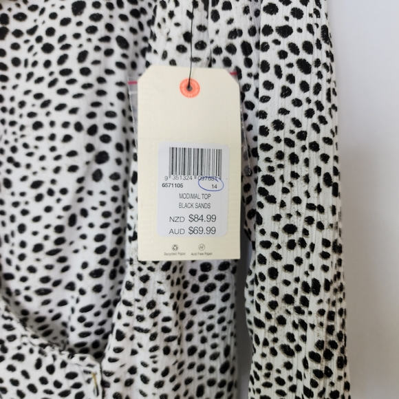 Billabong top crossover long sleeve blouse size 14 NWT - Picture 8 of 12